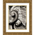 thumbnail image 1 of Ling, Tang 12x14 Gold Ornate Wood Framed with Double Matting Museum Art Print Titled - Stone Carving II, 1 of 4