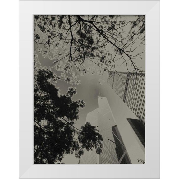 Ling, Tang 12x14 White Modern Wood Framed Museum Art Print Titled - Skyrise View III
