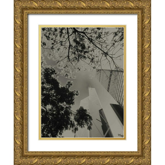 Ling, Tang 15x18 Gold Ornate Wood Framed with Double Matting Museum Art Print Titled - Skyrise View III