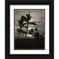 thumbnail image 1 of Ling, Tang 25x32 Black Ornate Wood Framed with Double Matting Museum Art Print Titled - Palms at Night I, 1 of 4