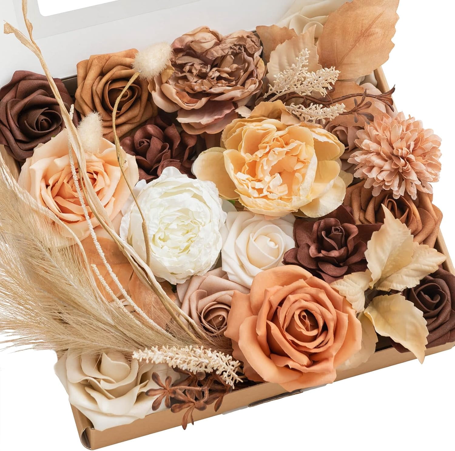 Ling's Moment Sunset Terracotta Wedding Centerpieces - Set Of 6 Artificial Bouquets | Fall Wedding Table Decor