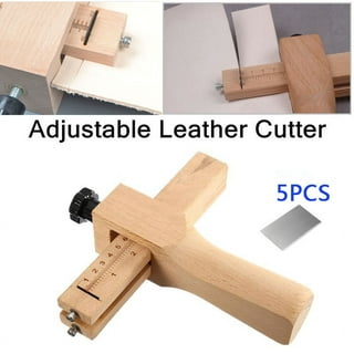  HERCHR Leather Craftool Strap Cutter, Leather Lace Cutter Leather  Belt Making Kit, Leather Cutting Tools, Adjustable Strap Cutter Tool with 3  Blades, Leather Tools