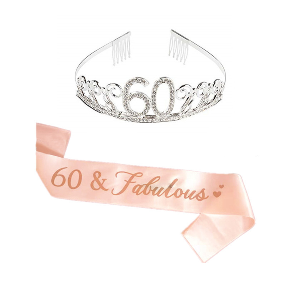 LingStar Cloth Shoulder Strap Sash Crown Set For Birthday Party Costume