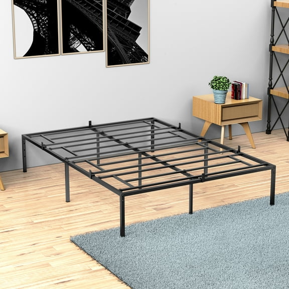 LingStar Heavy Duty Metal Bed Frame 14" Platform Bed with No Box Spring Needed Mattress Foundation,FULL,black