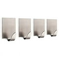 thumbnail image 1 of LingStar SUS 304 Stainless Steel Self Adhesive Hooks Key Rack Garage Storage Organizer Stick On Sticky Bathroom Kitchen Towel Hanger Wall Mount Contemporary Style, Brushed Finish - 4 Pack, 1 of 5
