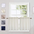 thumbnail image 1 of LingStar milk white 30"x24" 2pcs Embossed Textured Soft Microfiber Kitchen Tier Curtains for Windows Short Half Window Cafe Curtains Bathroom Window Curtains, 1 of 4