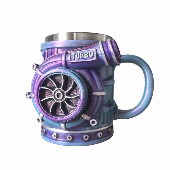 LingVibe 10.14oz Engine-Themed Coffee Mug, Personalized Creative Car Engine Design Mug, Perfect Gift for Car Enthusiasts, Men, and Automotive Lovers,Blue