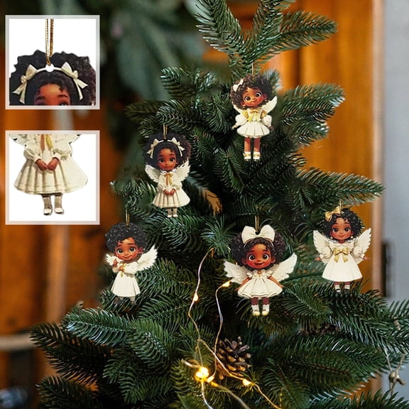 LingVibe 2D 12 Piece Set of Victorians Angel Wooden Decoration Set for Traditional Holiday Home Window Decoration