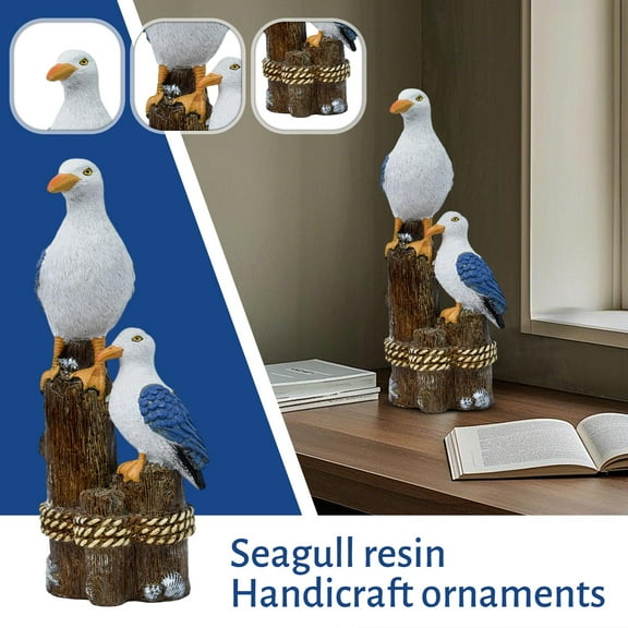 LingVibe Seagull Resin Crafts Home Living Room Table Desktop Decorative Sculpture for Coastal and Nautical Decor, Beach Themed Home Accessory