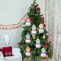 LingVibe Set of 7 Acrylic Snowman Christmas Tree Ornaments with Personalized Design, 2D Flat for Home Holiday Decorations