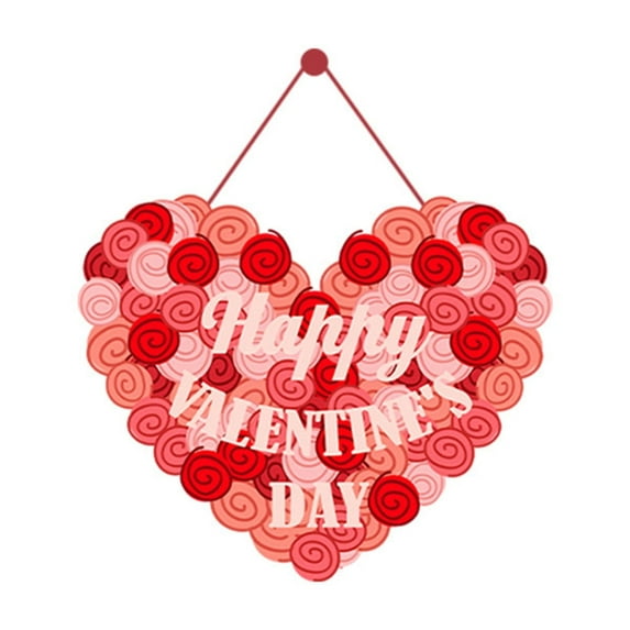 LingVibe Valentine's Day Door Hanger, Colorful Front Door Sign with "Happy Valentine's" Letter Pattern, Paper Hanging Ornament for Home Decor, Seasonal Porch & Wall Decoration,F