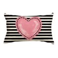 thumbnail image 1 of LingVibe Valentine's Day Pillowcase, Heart Stripe Pattern Standard Size Pillow Cover, Soft Bedding Decor & Romantic Couples Gift,A, 1 of 4