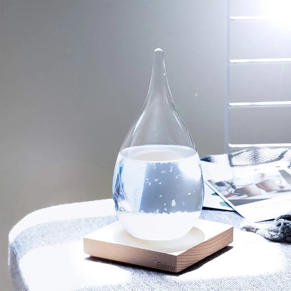 LingVibe Weather Bottle, Meteorological Storm Glass, Water Droplet Bottle Ornament 200ml, Decorative Science Desk Toy for Home or Office,white