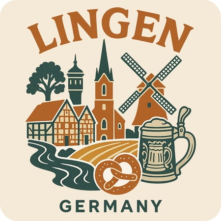 Lingen Germany Keepsakes Souvenir Vinyl Sticker – Destination Travel Keepsake Collectible (3-Inches Wide)