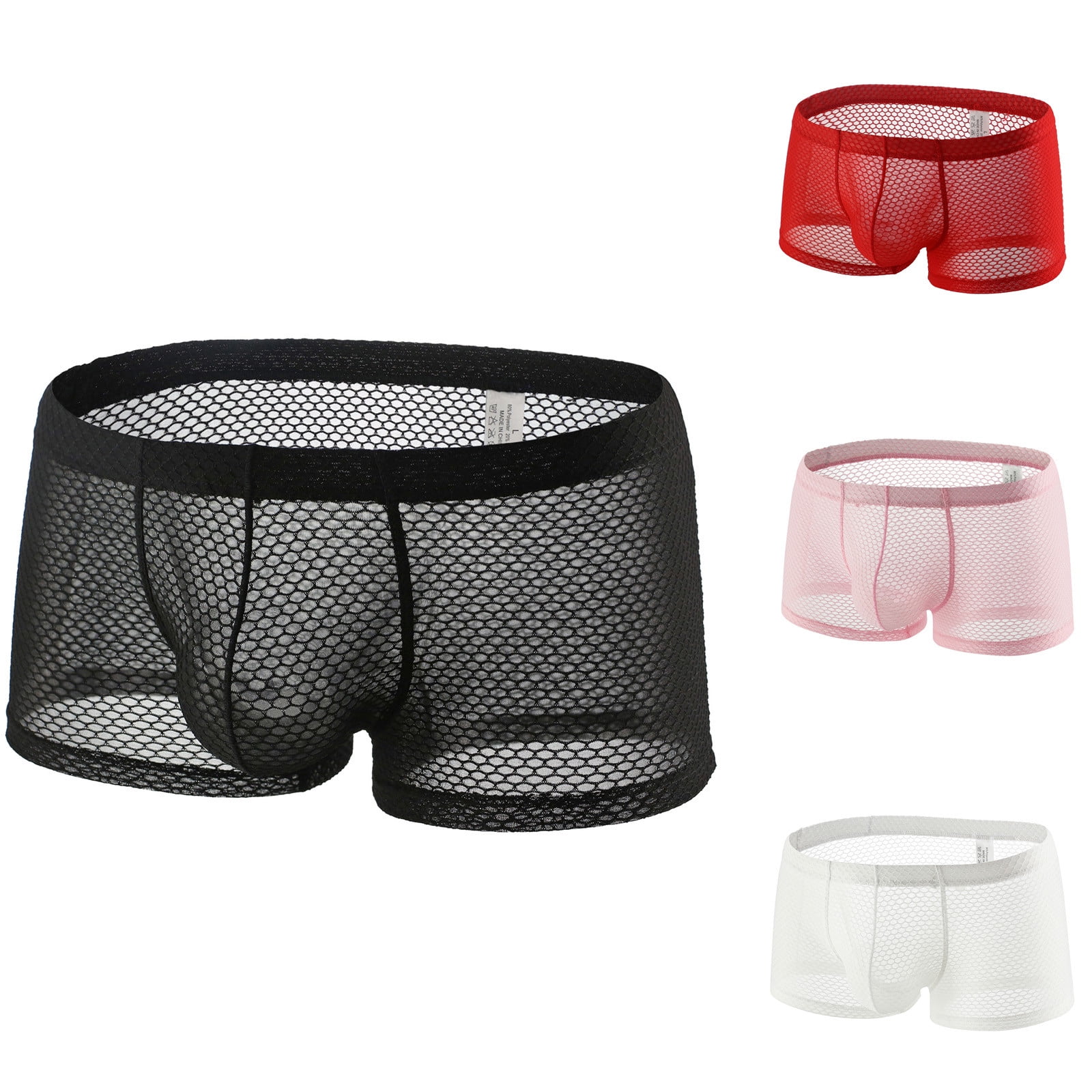 Lingerie For Women 4Pc Men'S Underwear Boxer Briefs Mesh Breathable  Underpants