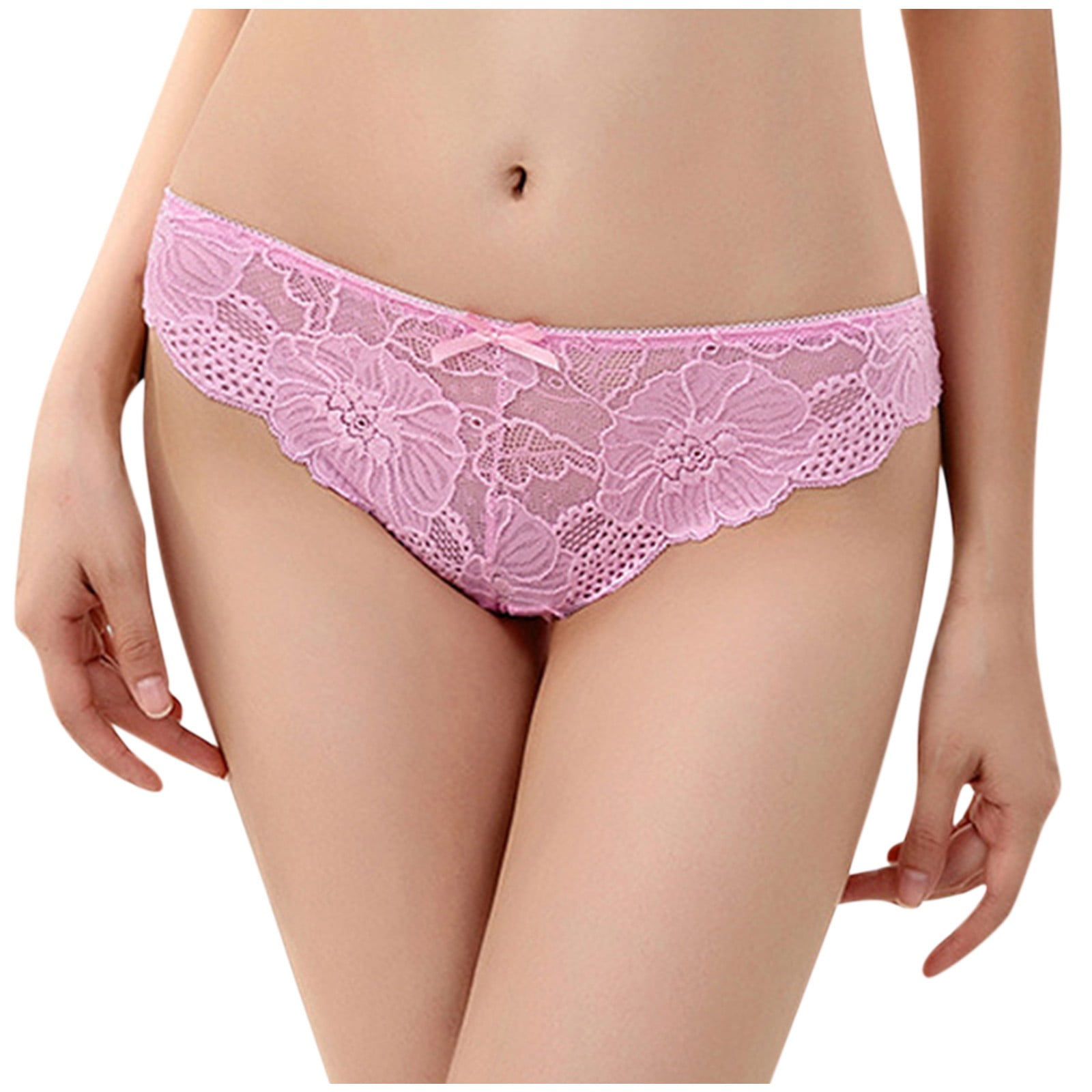Kayannuo Cotton Underwear For Women Christmas Clearance Sexy Ladies  Transparent Lace Panties Big Size Cotton Hollow Breathable Quality Hot Pink  