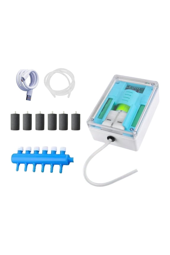 Aquarium Air Pump 6-hole Diverter Silent Flexibility Sturdy ing Tool Bubbler for Tank Office Apartment 9L