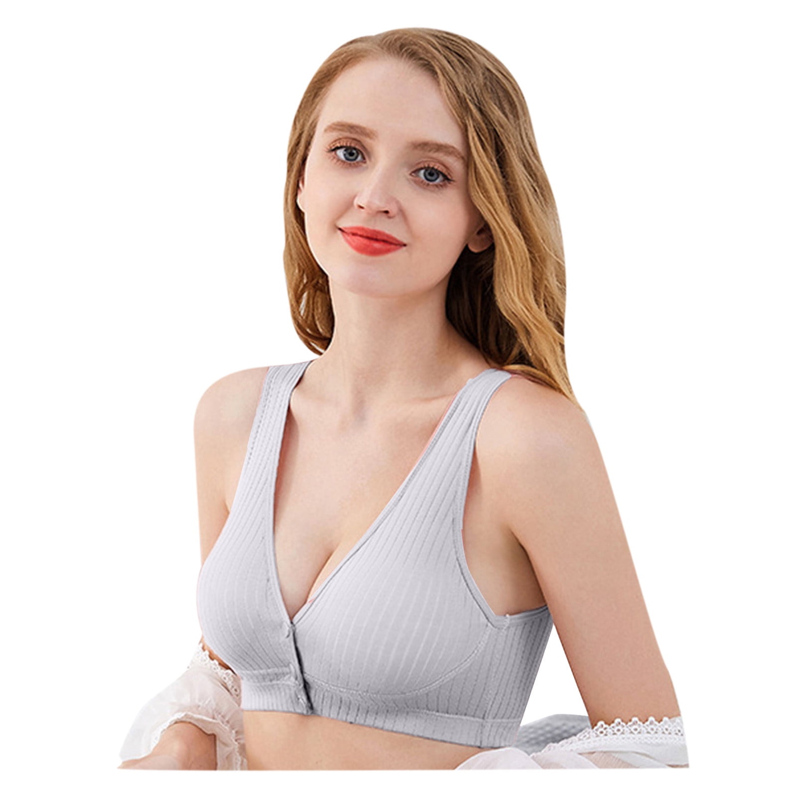Lingerie For Women Vest Type Underwear Gathered Feeding Bra With Front  Buckle