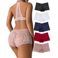 thumbnail image 1 of Lingerie Multi Pack of Women's Underwear Regular & Lace Boyshort Panties Cheeky Panty for Ladies,Pack of 5, 1 of 5