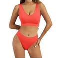 thumbnail image 1 of Lingerie Sets for Women Women's Underwear Set Gathering Underwear Women's Large Chest Display Small Shockproof Sports Bra Large U Open Back Beauty Tank Top Set Bra Set, Color:Orange, Size:L, 1 of 5