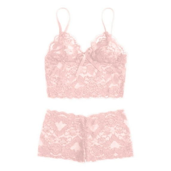 Lingerie Sets for Women New Fashion Lace Lingerie Underwear Sleepwear Steel Ring Pajamas Garter Bra Set, Color:Pink, Size:XL
