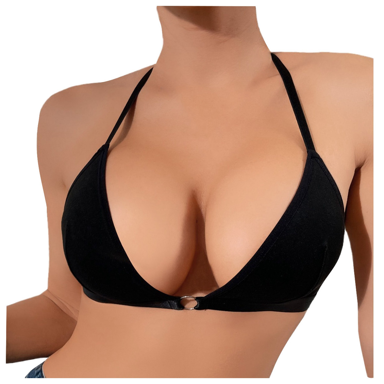 Lingerie Sets for Women Sexy Lace Bra Wireless Padded Triangle Bralettes for Front Closure Bras