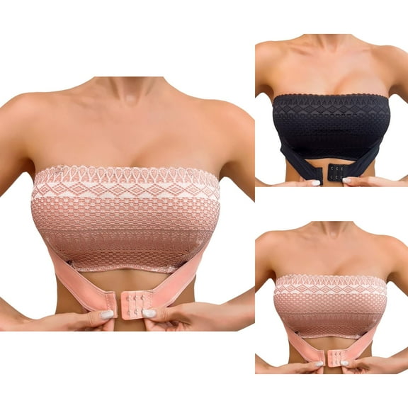 Lingerie Women Front Closure Bra Lace Design No Padding Adjustable Transparent Straps Comfortable Fit Underwire Bra