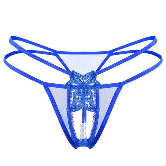 Lingerie Women's Thong Feminine Pearl Massage Ladies Panties Slit T Pants Female