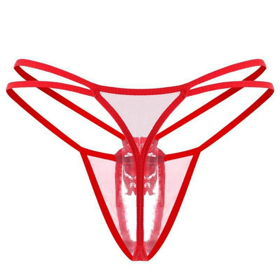 Lingerie Women's Thong Feminine Pearl Massage Ladies Panties Slit T Pants Female