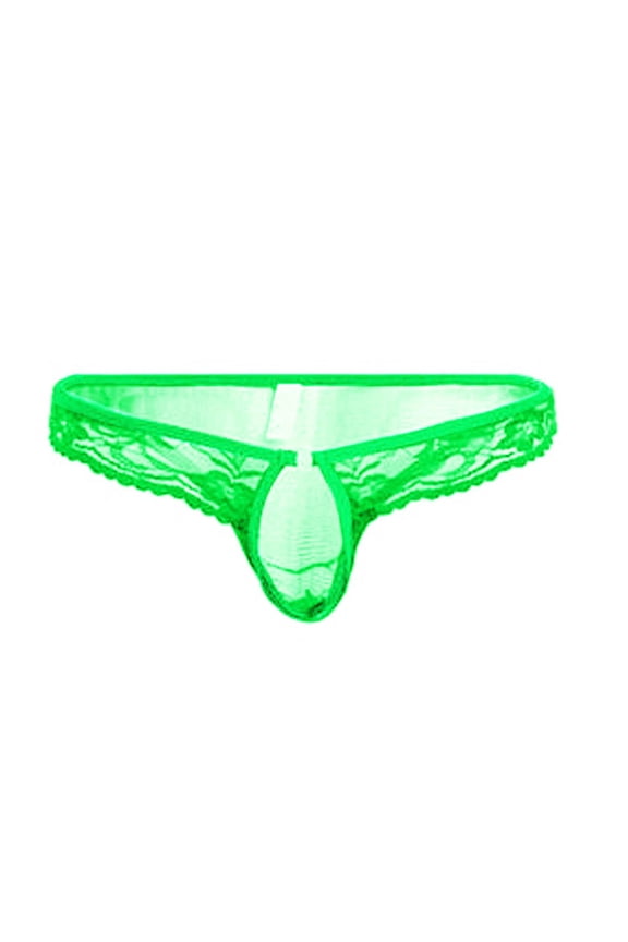Lingerie for Men Hot Floral Lace Mesh Semi See-through Briefs Bikini Underwear Underwear