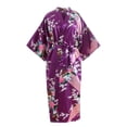thumbnail image 1 of Lingerie for Women Apparel Dress Kimono Gown for Women Elegant Bath Robe Nightwear Craft Print Fancy Purple One Size, 1 of 4