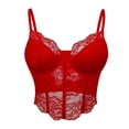 thumbnail image 1 of Lingerie for Women Apparel for Women Lace Bralette Camisole Top with Strappy Design for Home Casual Comfort All Season Red L, 1 of 8