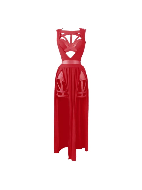 Lingerie for Women Bodice Enhancing Bandage Brassiere Nightwear Delicate Chemise for Women Red XXL