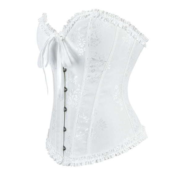 Lingerie for Women Bodysuit for Women Bustier Lace Corset Top with Push Up Support for Gentle Shaping and Lifting on All Seasons White L