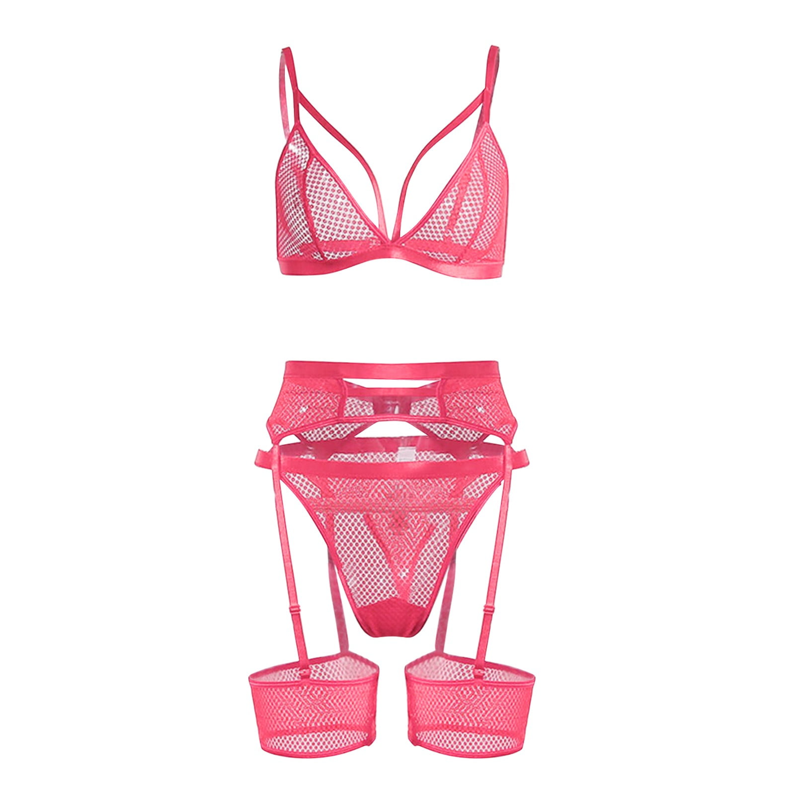 Lingerie for Women Bra Set Lingerie Set Lace Hot Pink Xl