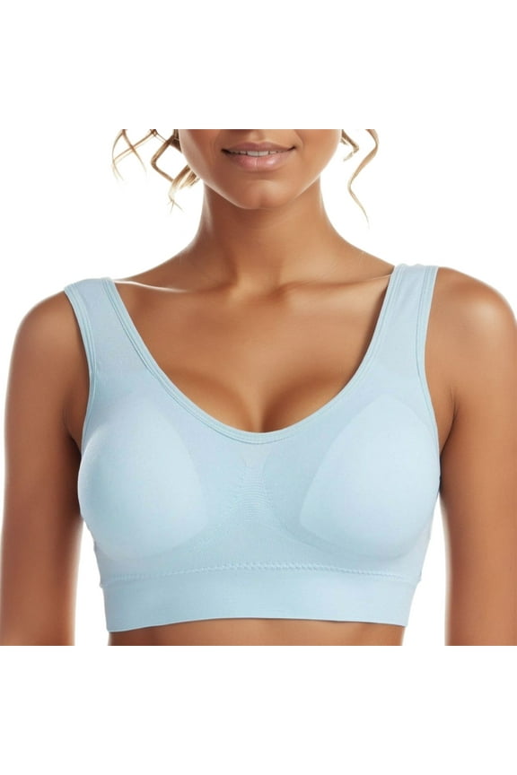 Lingerie for Women,Bras for Women,Teal Sports Bra Women's Seamless MID Solid Color Sports Bra With Removable Bra Pad