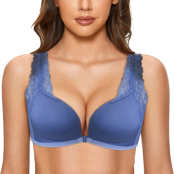 Lingerie for Women,Bras for Women,Women's Front Closure Bra Racerback Plus Size Unlined Underwire Full Coverage Bras