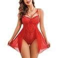 thumbnail image 1 of Lingerie for Women CaiDieNu Sexy Lace Chemsie Sleepwear - Red, 1 of 2