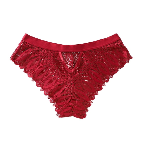 Lingerie for Women Crochet Lace Lace Up Panty Hollow Out Underwear Babydoll Breathable Panties