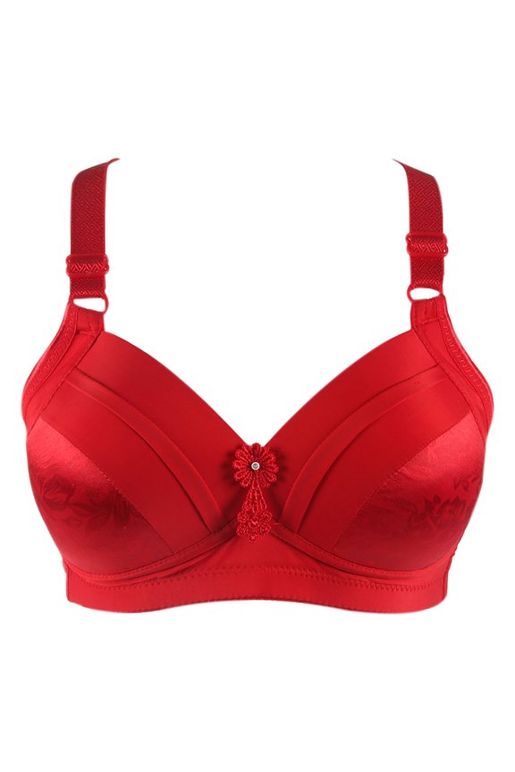 Lingerie for Women Fashion Bra for Women Wire-Free Printed Design Underwear Top Lightweight Support and Comfort for Everyday Wear Red 90