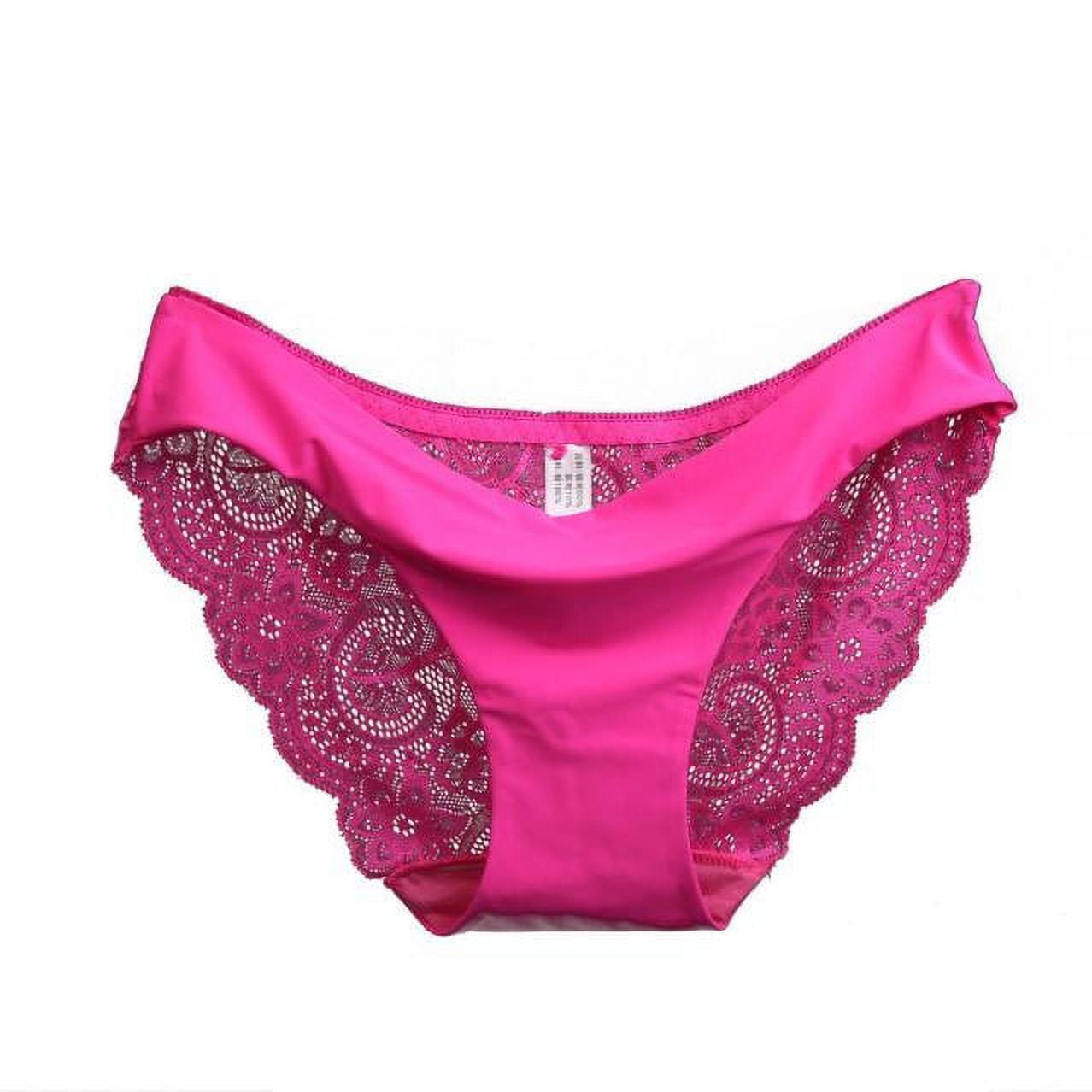 Womens Lace Trim Seamless Sheer Panties Sexy Briefs Cotton Crotch Cotton  Underwear for Women Hot Pink at  Women's Clothing store