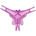 thumbnail image 1 of Lingerie for Women Low Waist Traceless Mesh Embroidered Big Butterfly Open End Thong Underwear Babydoll Breathable Panties, 1 of 6