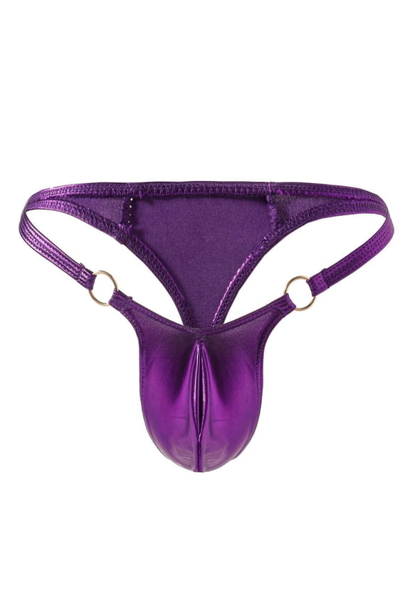Lingerie for Women Men’s Ring Hollow Design Solid Color Thong Underwear for Everyday Comfort and Confidence Purple One Size