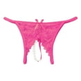 thumbnail image 1 of Lingerie for Women Pearl Massage Female Open Crotch Lace Transparent Thong Underwear Babydoll Breathable Panties, 1 of 3