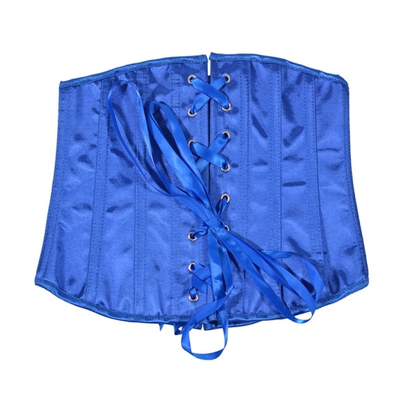 Lingerie for Women Waist Training Corset Bodice with Four Hooks and Rear Lacing for Everyday Wear and Seamless Blue 3XL