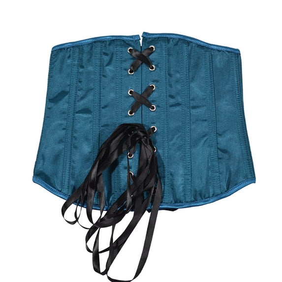 Lingerie for Women Waist Training Corset Bodice with Four Hooks and Rear Lacing for Everyday Wear and Seamless Blue M