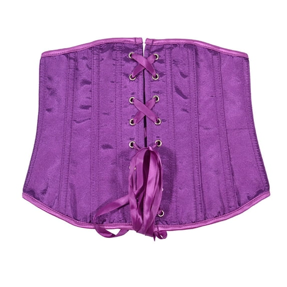 Lingerie for Women Waist Training Corset Bodice with Four Hooks and Rear Lacing for Everyday Wear and Seamless Purple XL