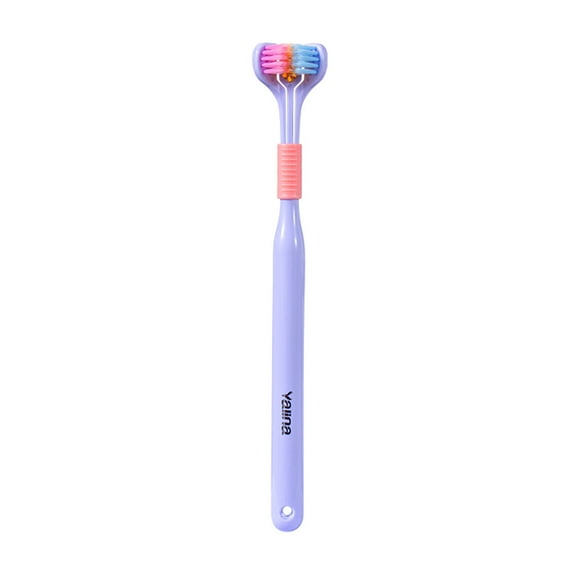 Lingouzi 2 Pieces 3-Sided Toothbrush, Soft Toothbrushes for Adults, Effective Wrap-Around Design,Deeply to Clean Teeth and Gums, U Style Wrapped Brush Great Angle Bristles Clean Each Tooth