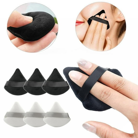 Lingouzi 6Pcs Washable Powder Puff Washable Makeup Puff Pure Cotton Powder Velour Soft Face Makeup Tool