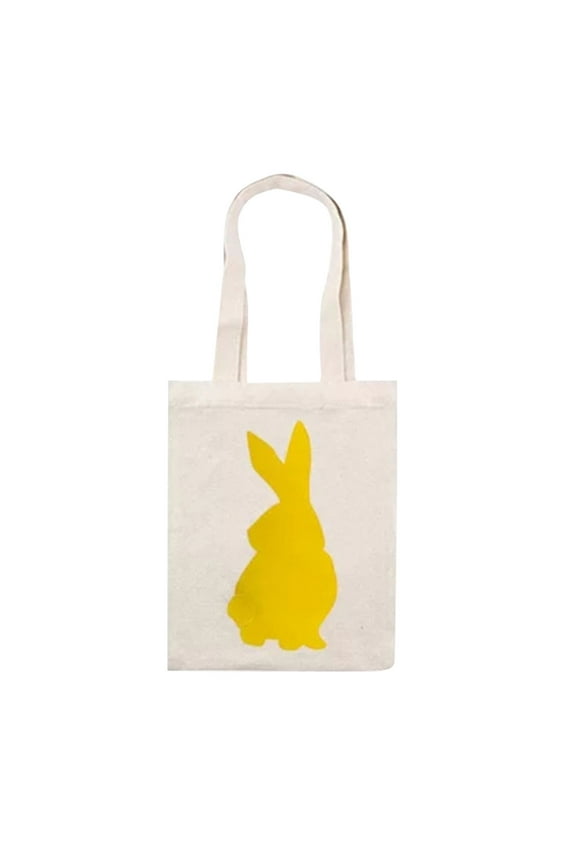 Adorable Easter Bunny Cloth Bag - Portable Canvas Bag Reusable Tote Handheld Holiday Gift Bag for Kids Adults